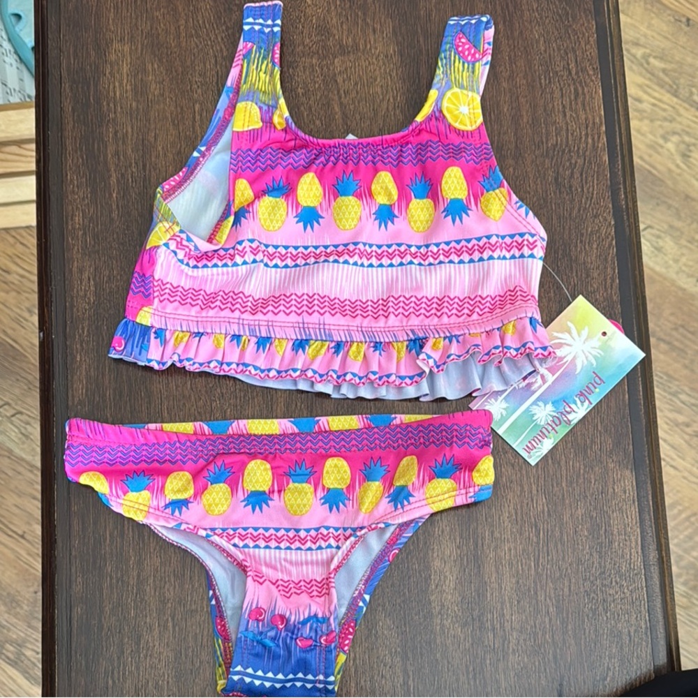 Pineapple Print Bikini Set - sz 5/6